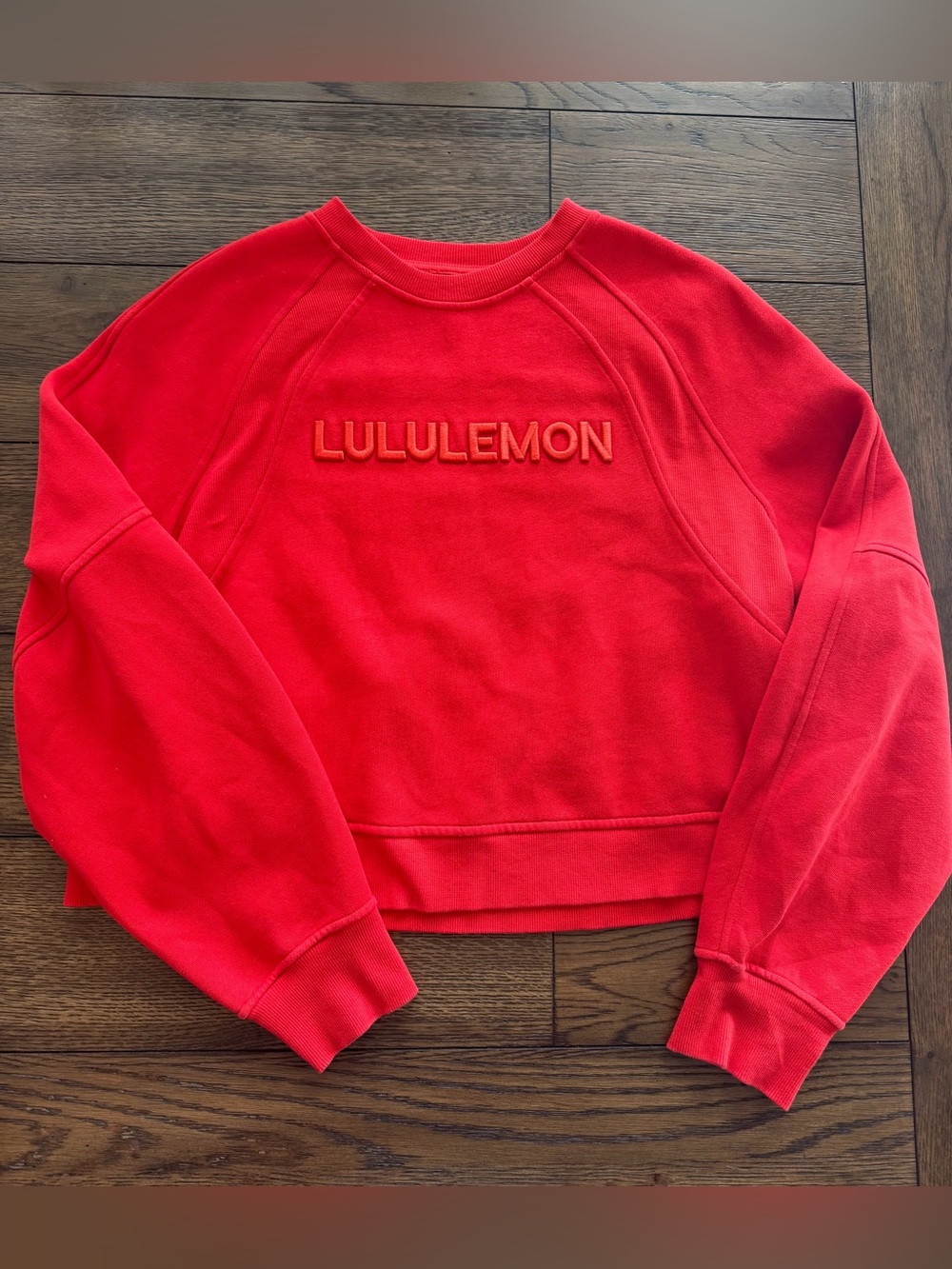 lululemon athletica Red Crewneck Logo Sweatshirt